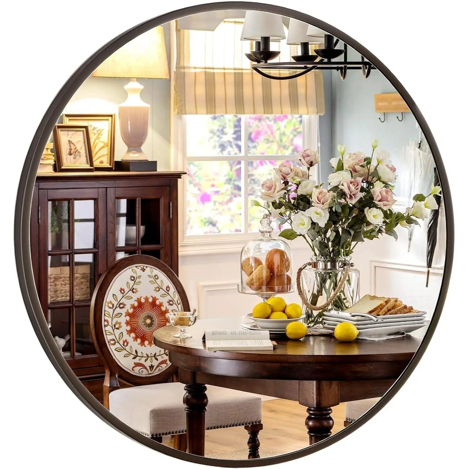 36 Inch Round Metal Wall Mirror