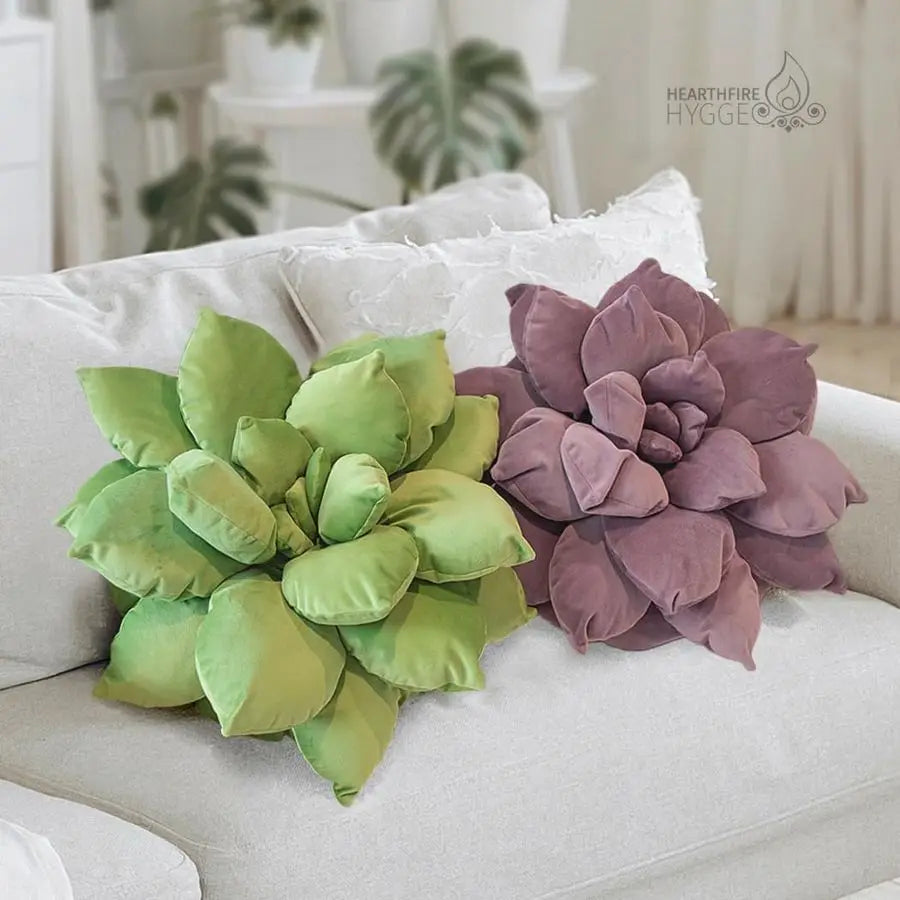 17 Purple Cactus Flower Pillow