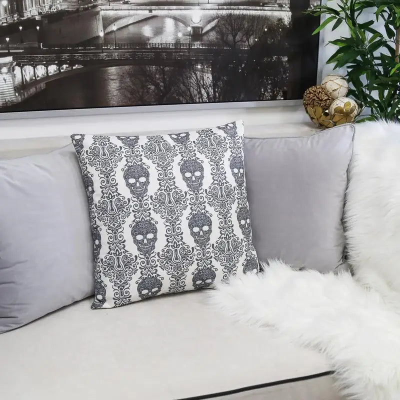 Gothic Damask Skull Pillow