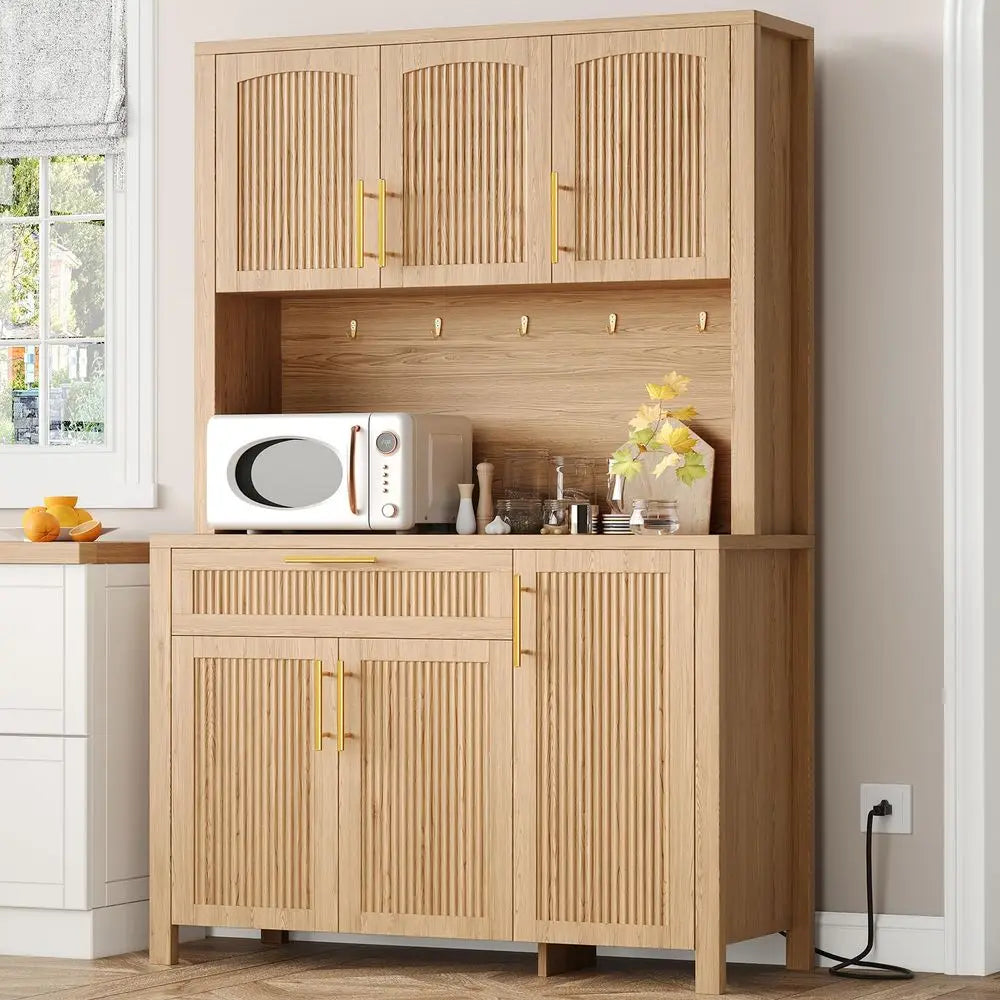 Kitchen Pantry Storage Cabinet W/Charging Station