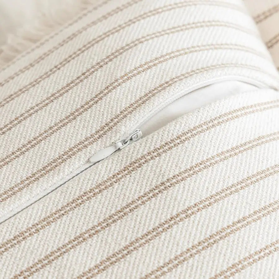 2 Pillow Covers 26x26 Striped Fringe