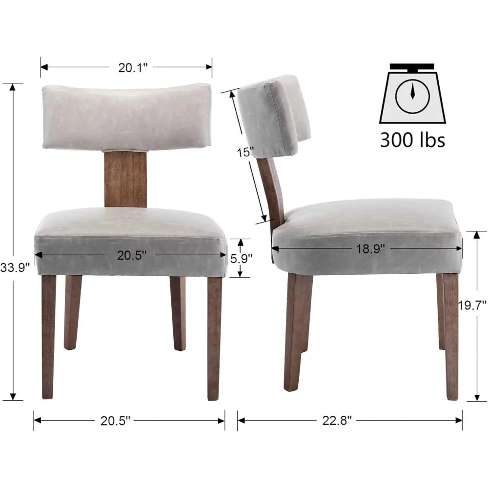 Upholstered PU Leather w/Wood Leg