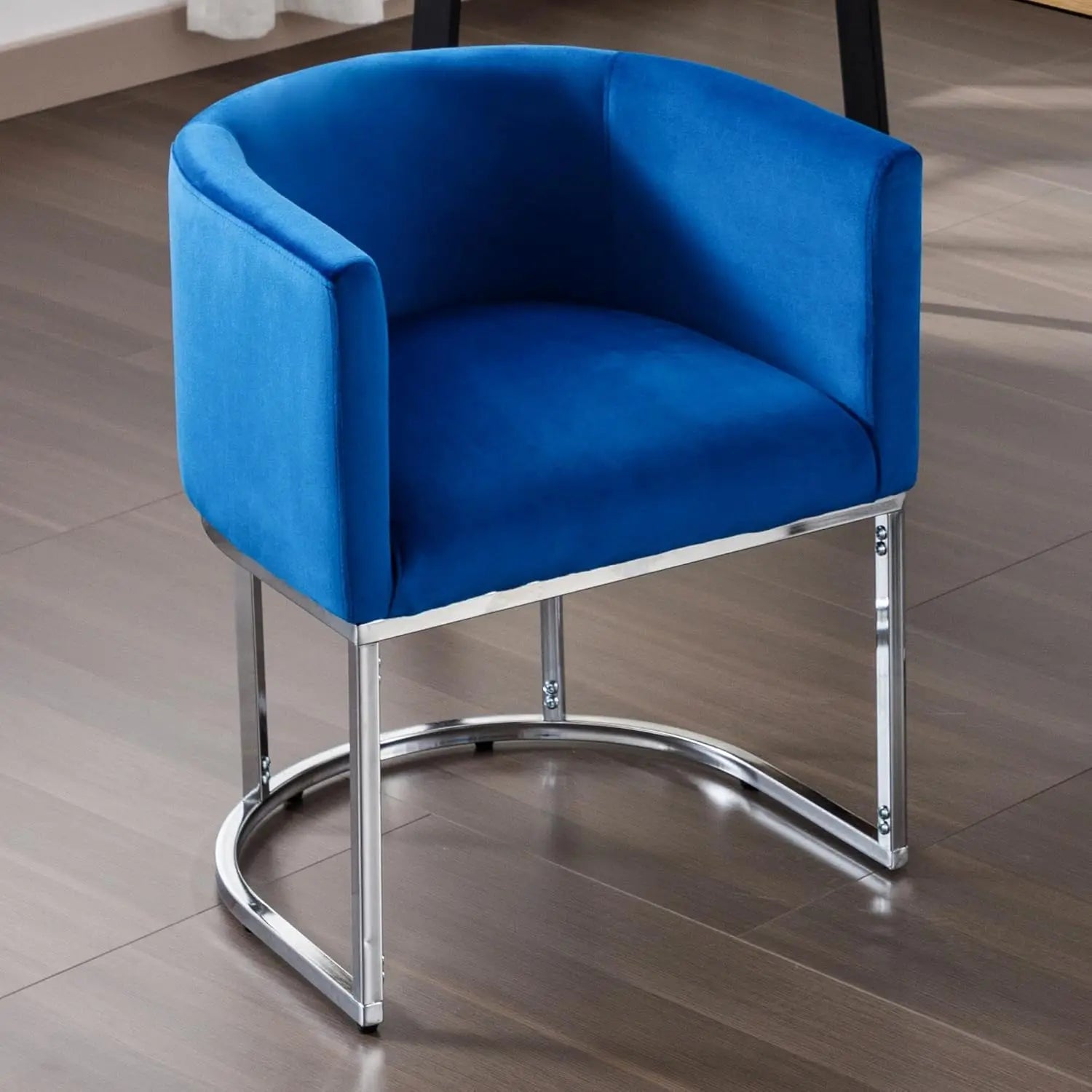 Faux Leather Upholstered Barrel Metal Frame