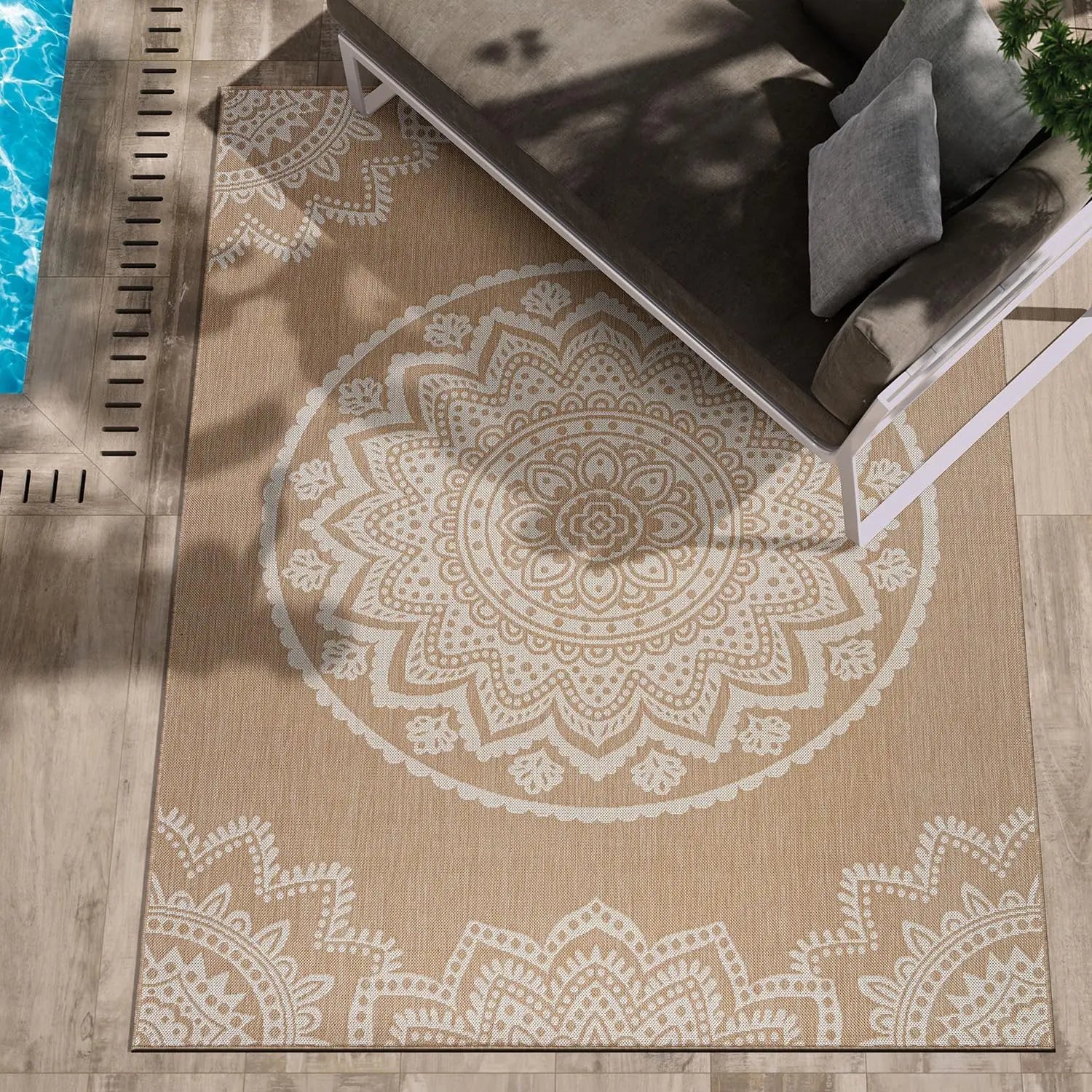 8x10 Indoor/Outdoor Modern Waterproof Washable