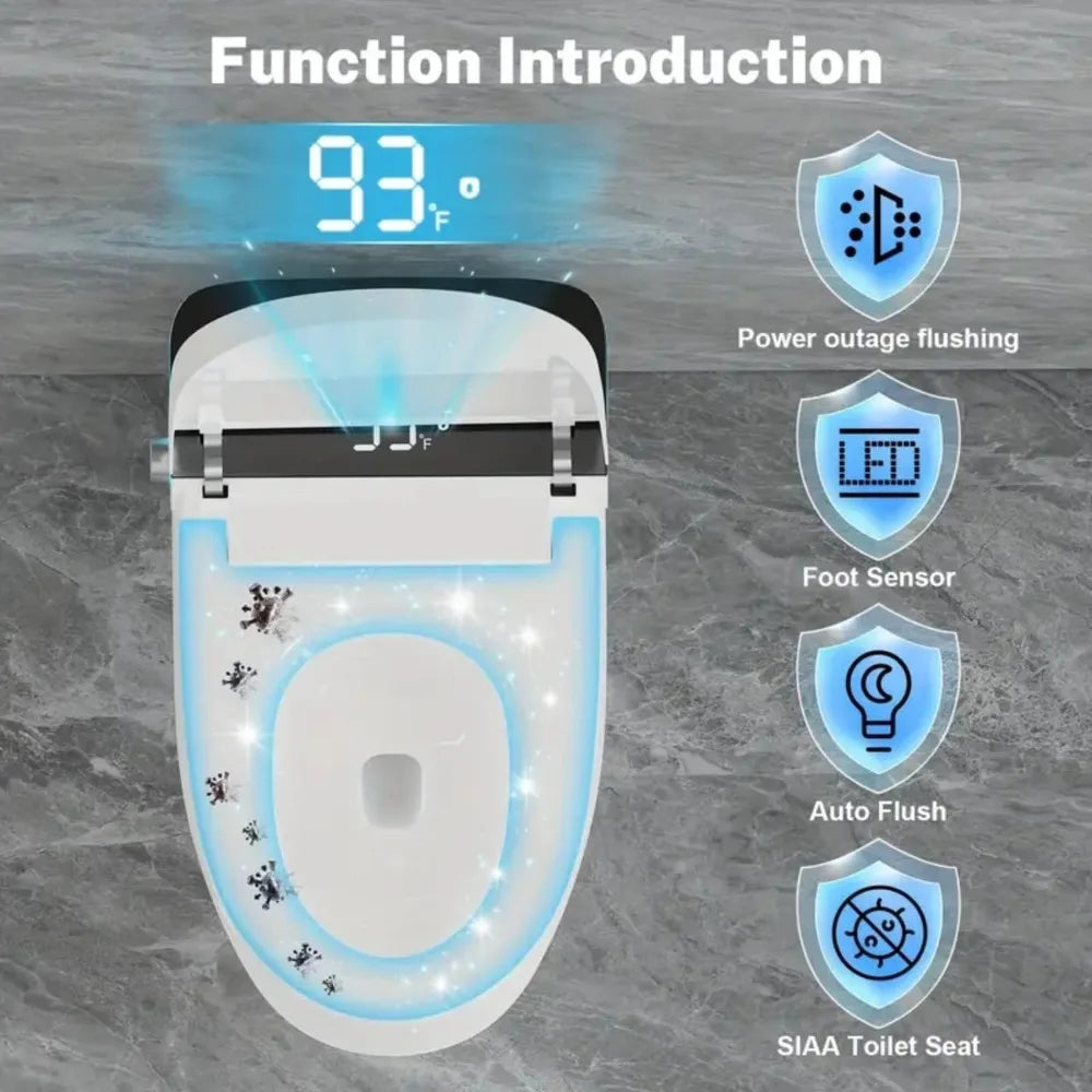 Toilet Elongated Heated Seat Auto Flush