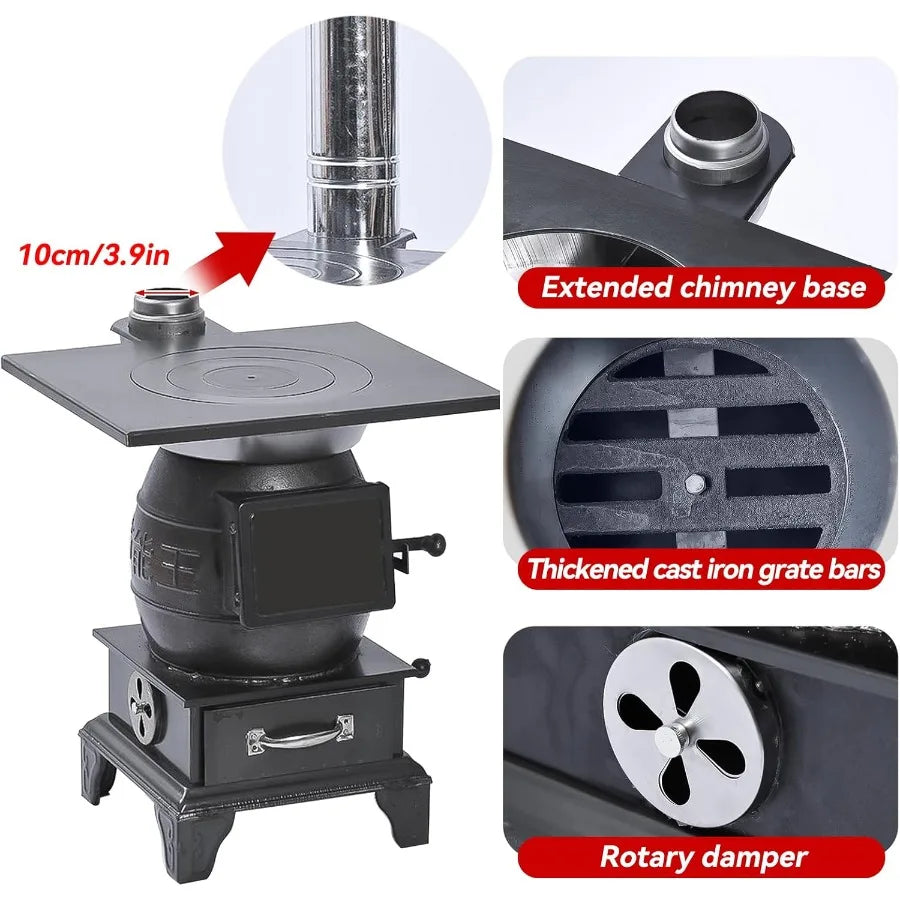 Indoor Wood-Burning Heating Stove