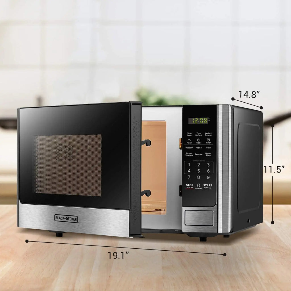 Digital Microwave, Turntable, Stainless, 0.9 CF