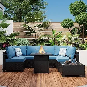 8-Piece Patio Set W/Fire Pit