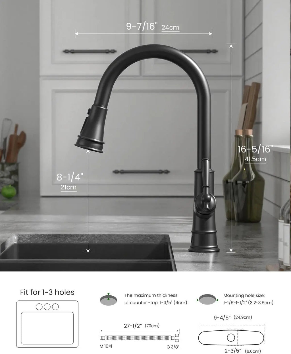 Motion Sensor Faucet Matte Black Pull Down Sprayer